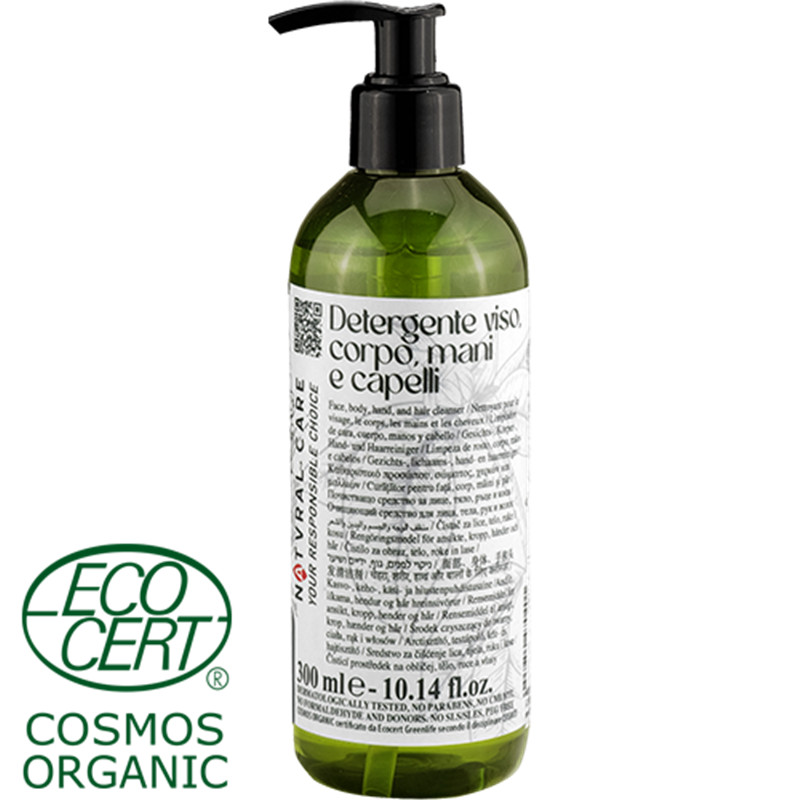 Detergente Mani Viso Corpo e Capelli 300ml Linea Natvral Care art. NTCDVMCC300F/C