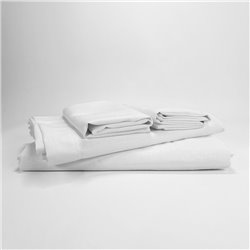 Completo Letto No Stiro Martellato Matrimoniale Bianco per Hotel e BeB