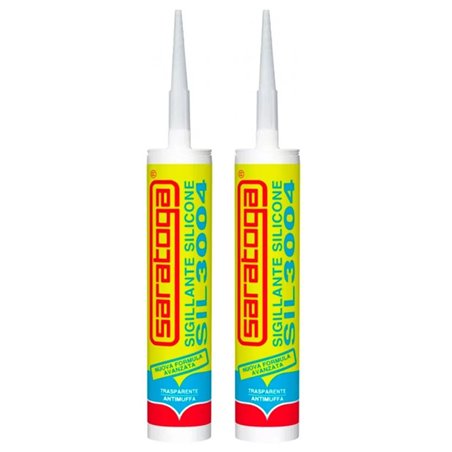 SARATOGA SIL 3004, Silicone Sigillante Antimuffa Universale TRASPARENTE 280ml