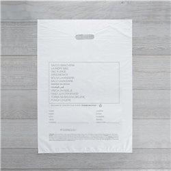 Sacchetti per la biancheria 60x40cm in PE 100% riciclato Linea No Logo G06_EN
